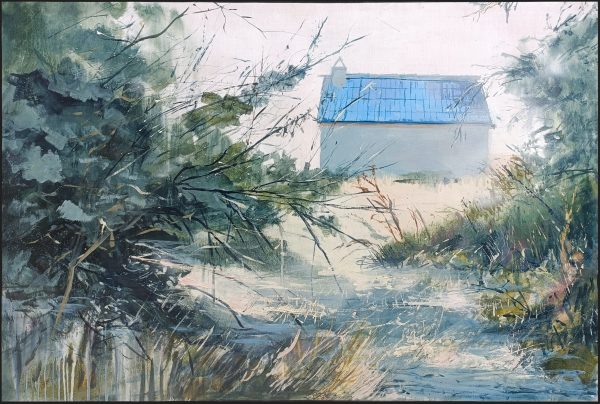 Pintura paisaje de Daimiel  “La casilla azul”